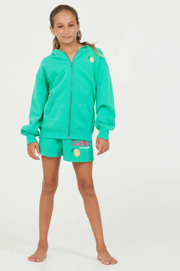 Women Vintage Havana Kids Bottoms Surf Green Capri Shorts Surf Green