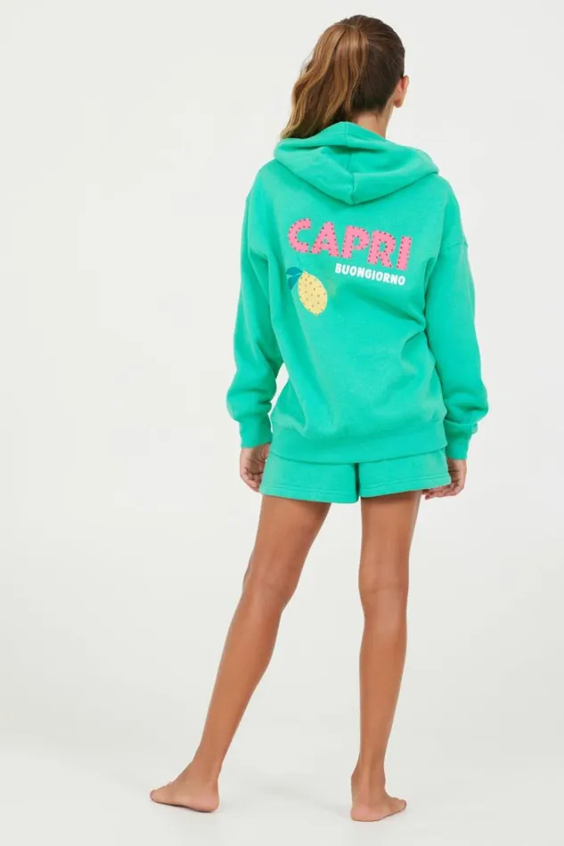Women Vintage Havana Kids Bottoms Surf Green Capri Shorts Surf Green
