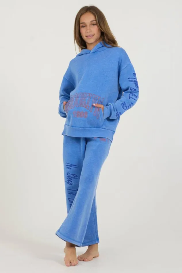 Women Vintage Havana Kids Tops Kids Cobalt HiLo Off The Shoulder Hoody Cobalt