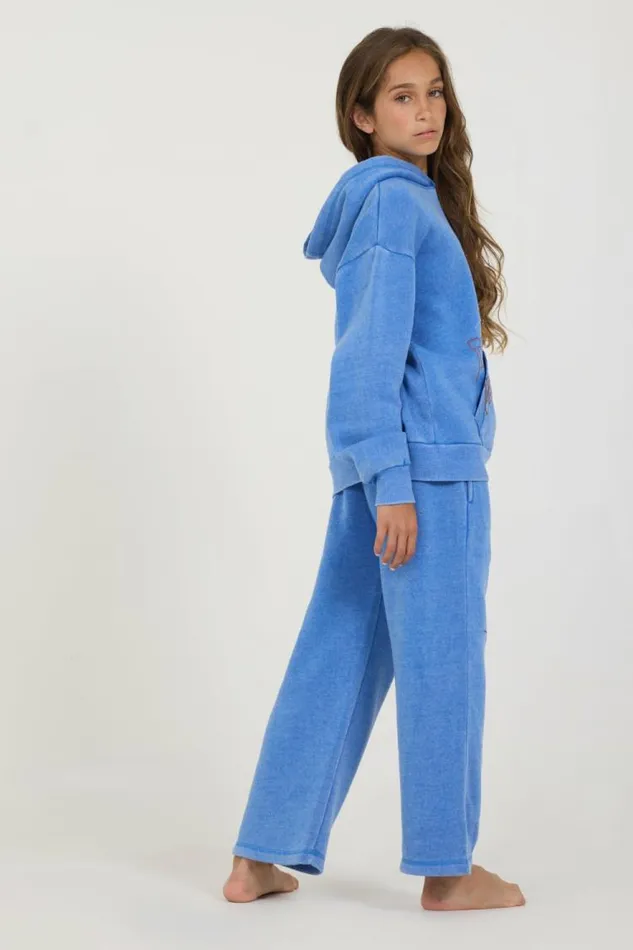 Women Vintage Havana Kids Tops Kids Cobalt HiLo Off The Shoulder Hoody Cobalt
