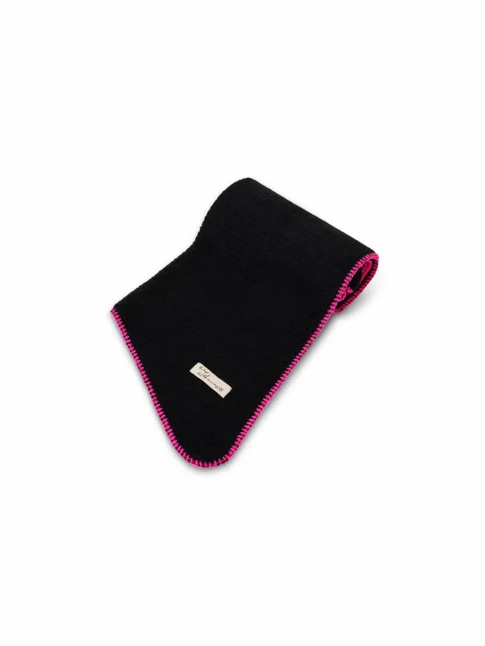 Women Vintage Havana Scarf Ruanas BLANKET STITCH KNIT SCARF 8211 BLACKB PINK Blackb Pink