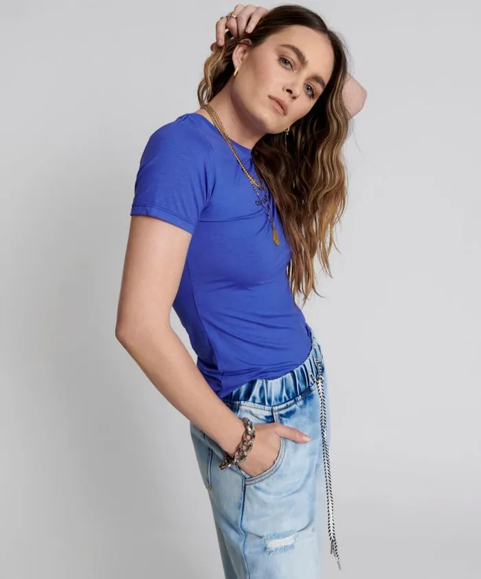 Women VIOLET LOGO FITTED TEE One Teaspoon Tees and Tanks Women VIOLET LOGO FITTED TEE One Teaspoon Tees and Tanks