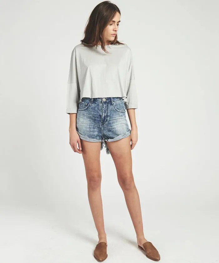 Women VISION SUPIMA 34 SLEEVE TEE One Teaspoon Basic Tees