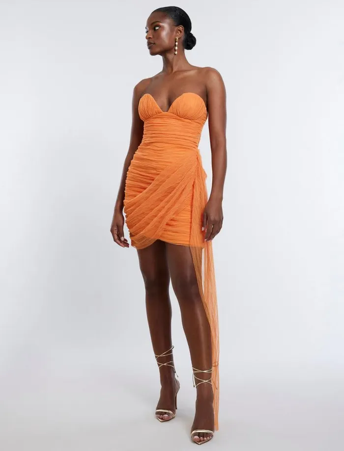 Women Viv Strapless Mini Dress Russet Orange BCBG Dresses Women Viv Strapless Mini Dress Russet Orange BCBG Dresses