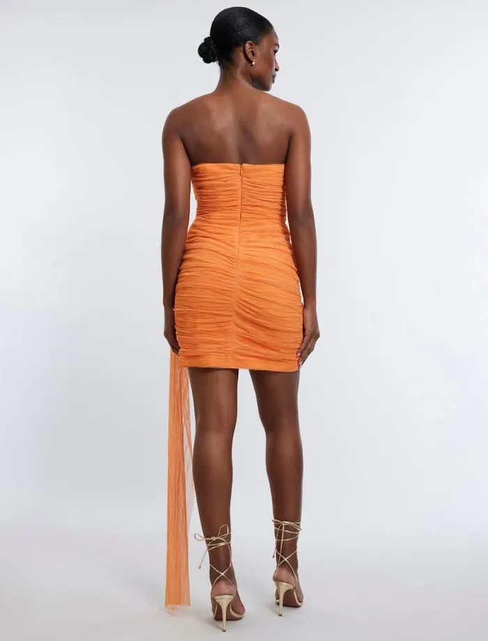 Women Viv Strapless Mini Dress Russet Orange BCBG Dresses Women Viv Strapless Mini Dress Russet Orange BCBG Dresses
