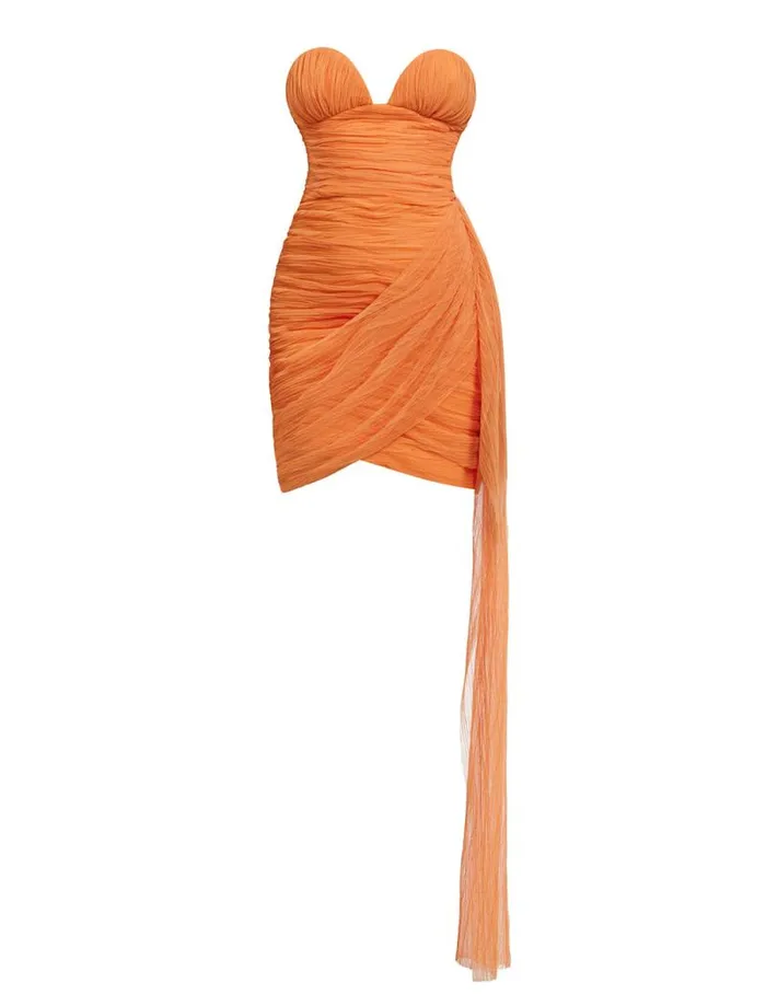 Women Viv Strapless Mini Dress Russet Orange BCBG Dresses Women Viv Strapless Mini Dress Russet Orange BCBG Dresses