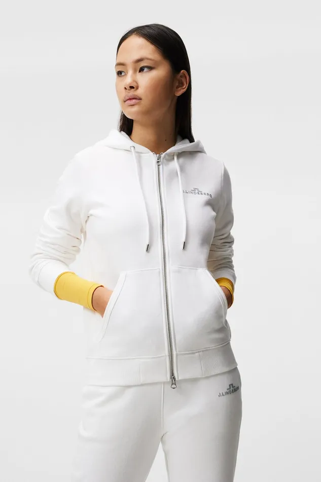 Women W Alpha Zip Hood White JLindeberg Sweaters