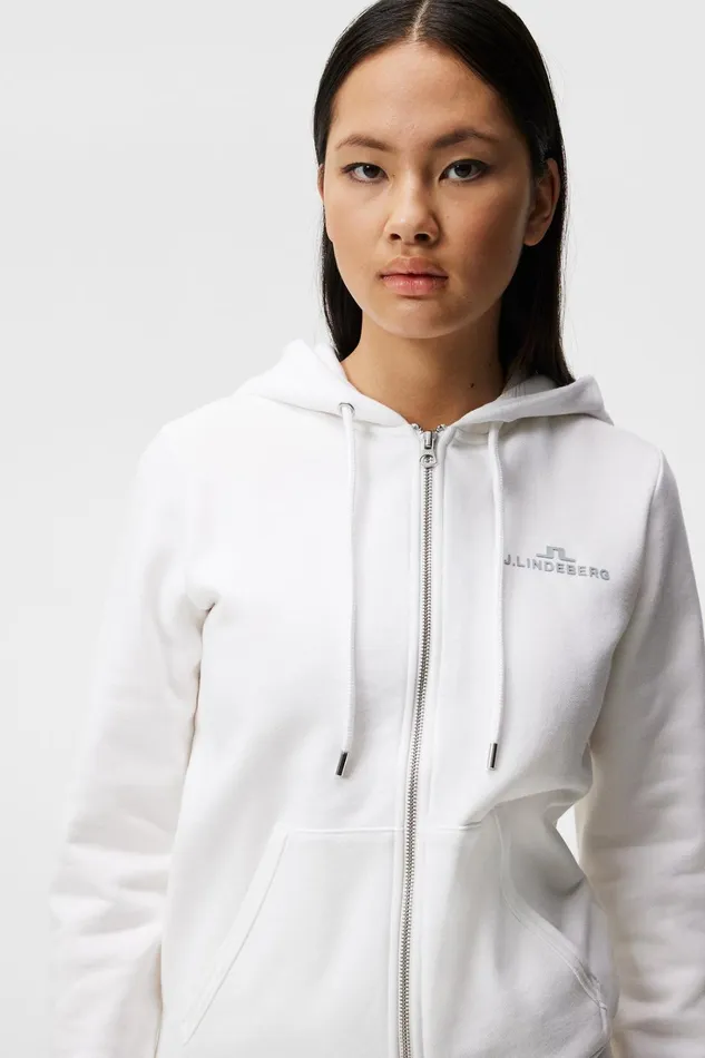 Women W Alpha Zip Hood White JLindeberg Sweaters Women W Alpha Zip Hood White JLindeberg Sweaters