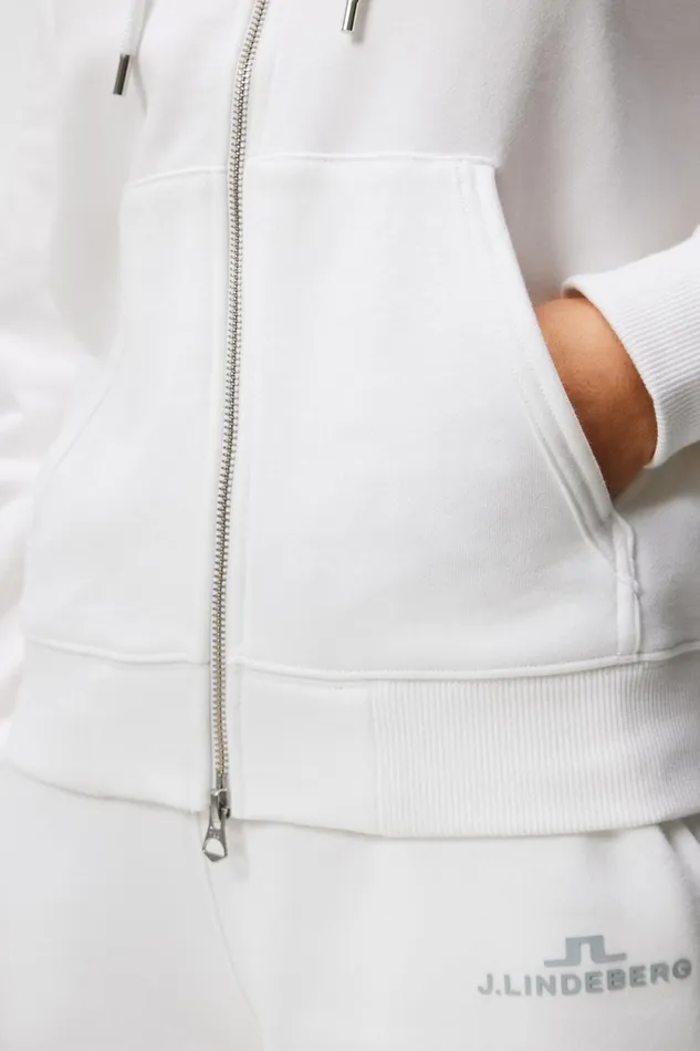 Women W Alpha Zip Hood White JLindeberg Sweaters Women W Alpha Zip Hood White JLindeberg Sweaters