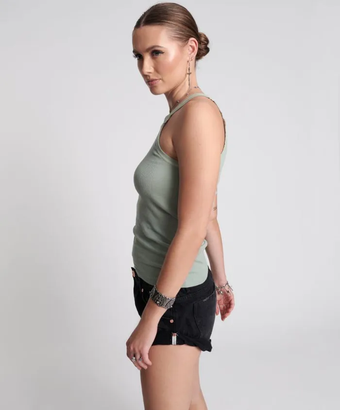 Women WASHED KHAKI BOWER BIRD SINGLET One Teaspoon Tees and Tanks Women WASHED KHAKI BOWER BIRD SINGLET One Teaspoon Tees and Tanks