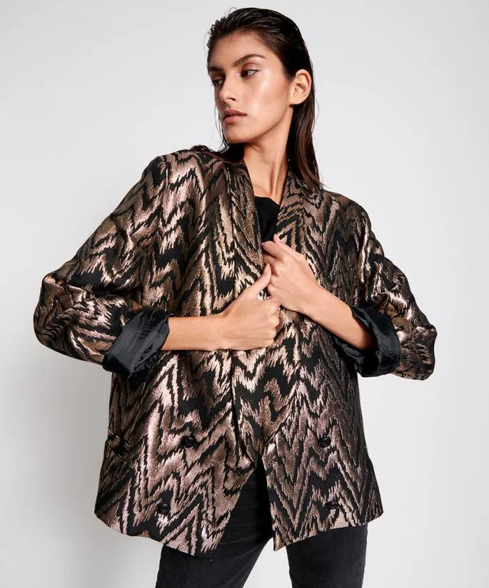 Women WAVE LENGTH METALLIC BLAZER One Teaspoon Jackets