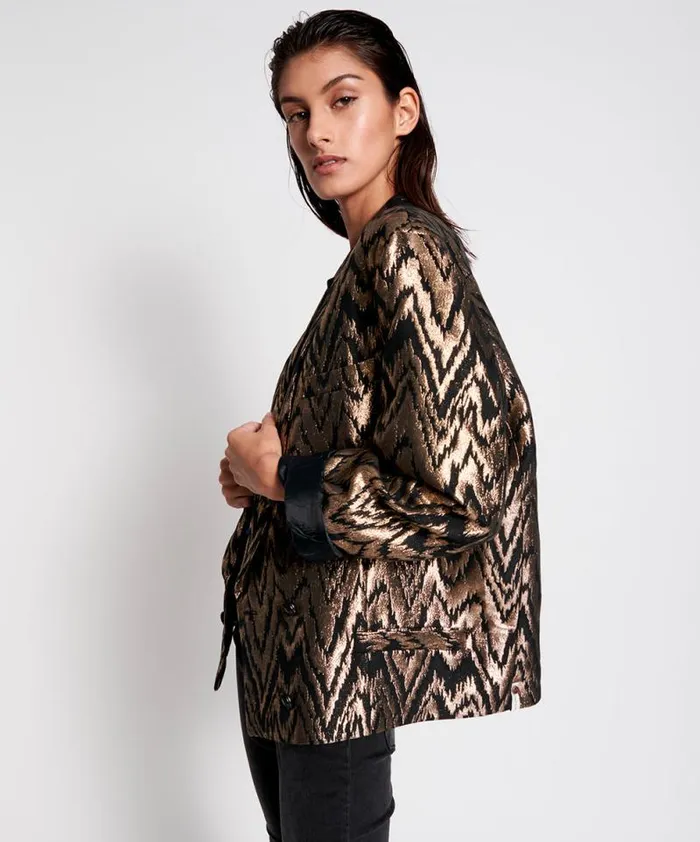 Women WAVE LENGTH METALLIC BLAZER One Teaspoon Jackets