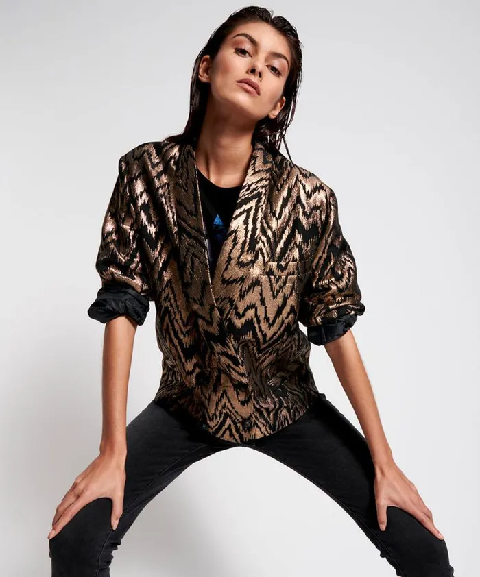 Women WAVE LENGTH METALLIC BLAZER One Teaspoon Jackets