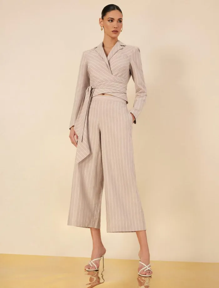 Women WideLeg Crop Pant Khakiwhite BCBG Bottoms Women WideLeg Crop Pant Khakiwhite BCBG Bottoms