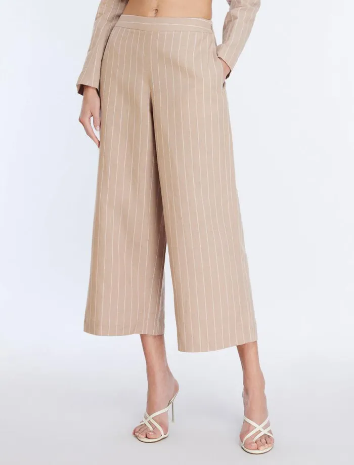 Women WideLeg Crop Pant Khakiwhite BCBG Bottoms Women WideLeg Crop Pant Khakiwhite BCBG Bottoms