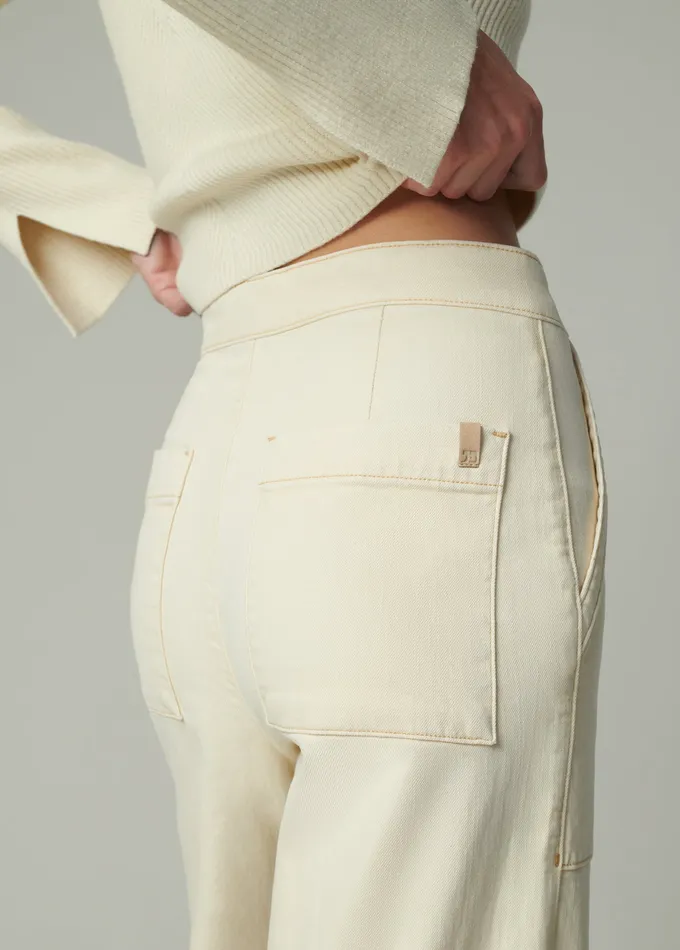 Women Wide Leg Joe8217s Jeans THE SIDE ZIP Creme Brulee