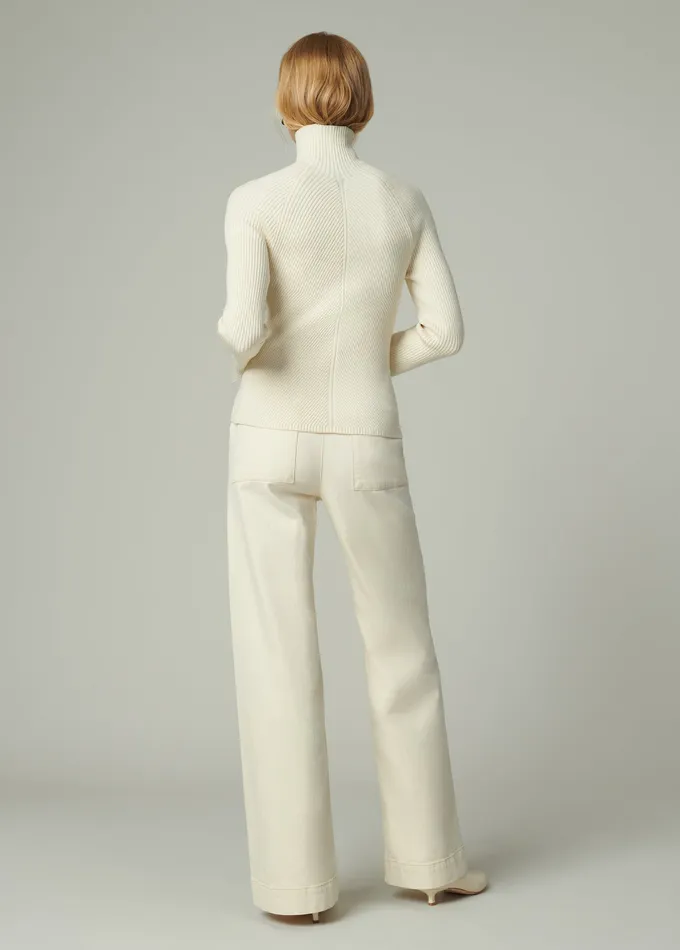 Women Wide Leg Joe8217s Jeans THE SIDE ZIP Creme Brulee