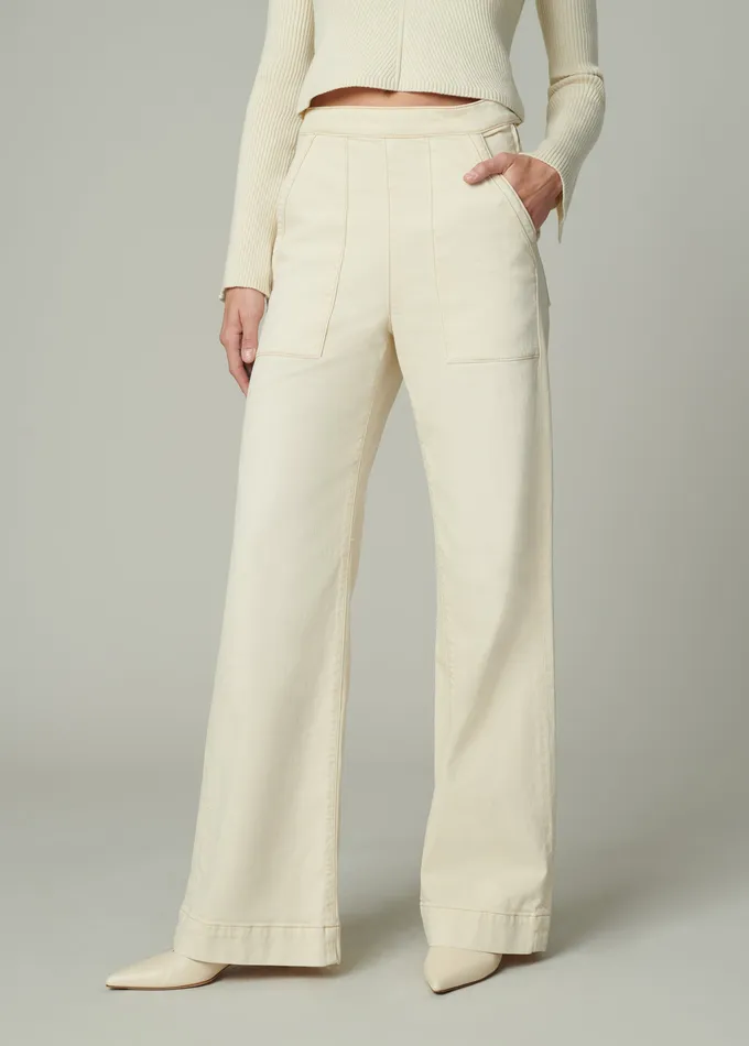 Women Wide Leg Joe8217s Jeans THE SIDE ZIP Creme Brulee