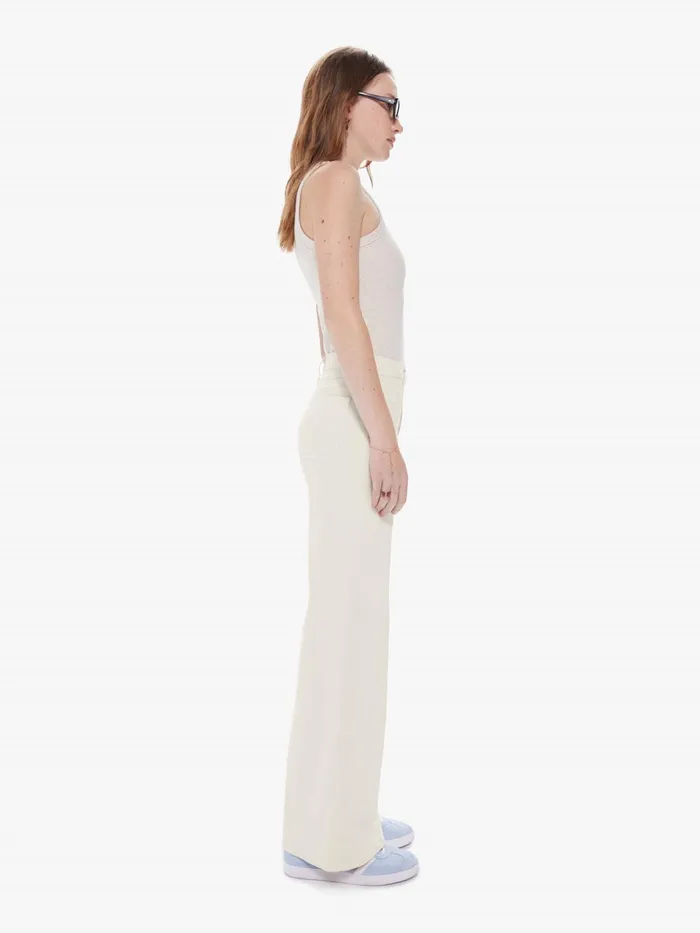 Women Wide Leg Mother Denim The Patch Pocket Roller Skimp Ivory