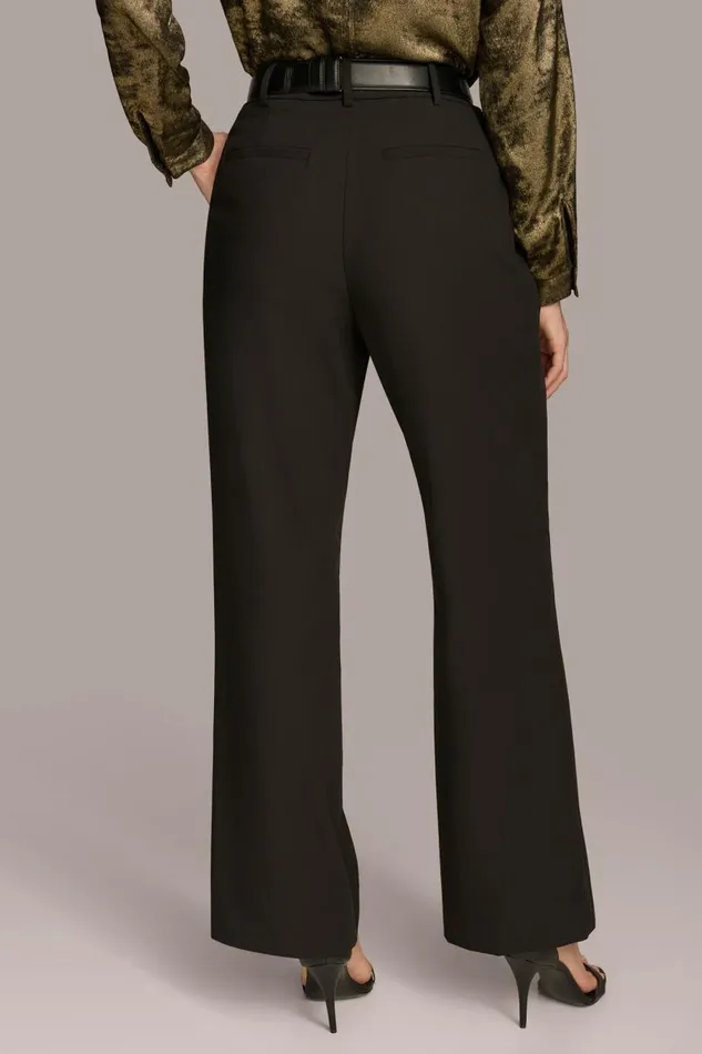 Women WIDE LEG TROUSER WITH CHAIN BELT Black Donna Karan New York Pants Women WIDE LEG TROUSER WITH CHAIN BELT Black Donna Karan New York Pants