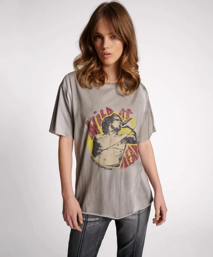 Women WILD AT HEART BOYFRIEND TEE One Teaspoon Basic Tees