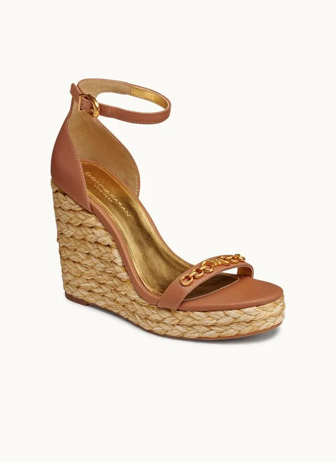 Women YULISSA ANKLE STRAP ESPADRILLE SANDAL Tan Donna Karan New York Heels And Wedges