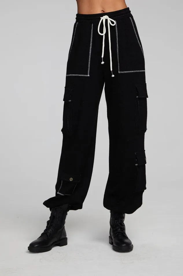 Womens Chaser Brand Bottoms Bily Shadow Black Jogger