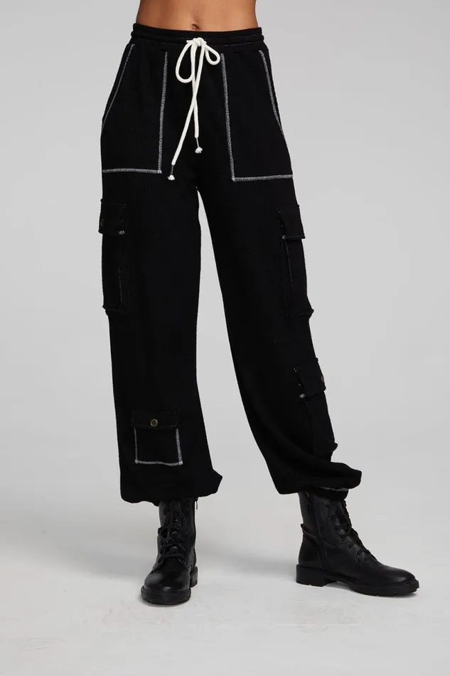 Womens Chaser Brand Bottoms Bily Shadow Black Jogger