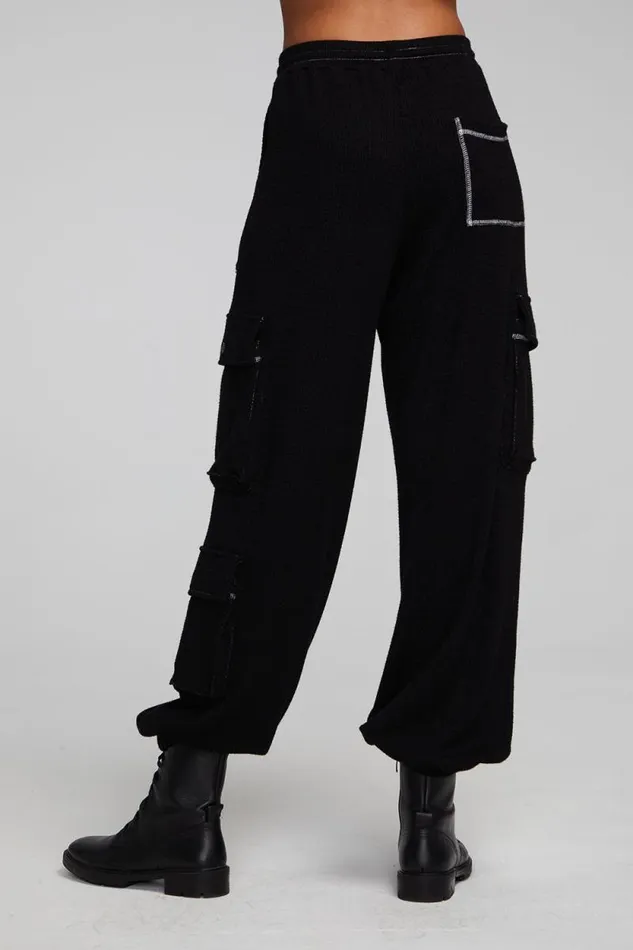 Womens Chaser Brand Bottoms Bily Shadow Black Jogger