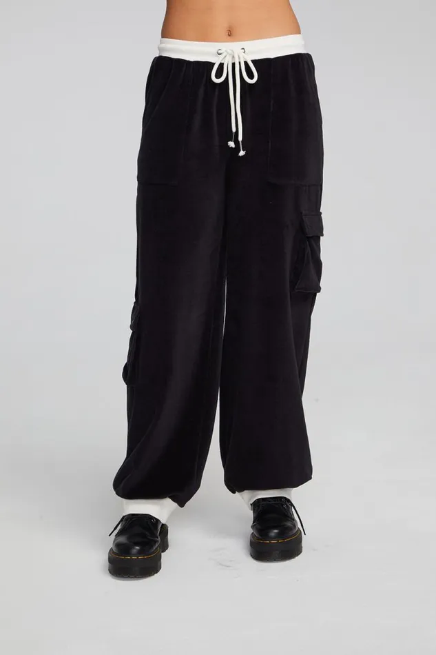 Womens Chaser Brand Bottoms Raquel Shadow Black Joggers