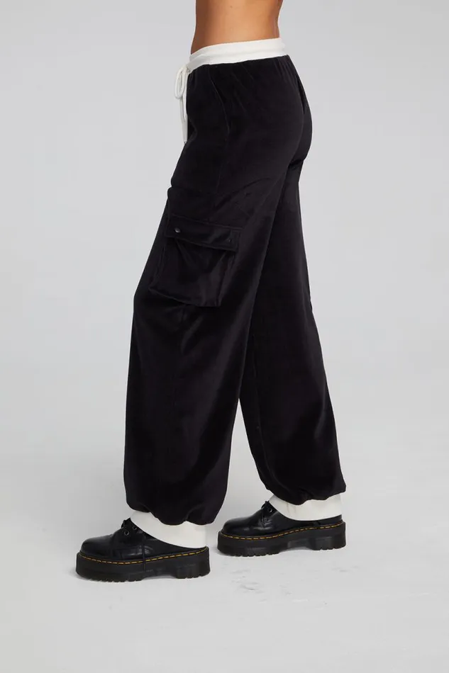 Womens Chaser Brand Bottoms Raquel Shadow Black Joggers