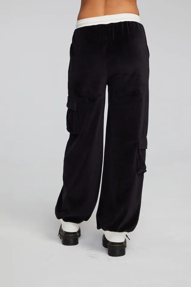 Womens Chaser Brand Bottoms Raquel Shadow Black Joggers