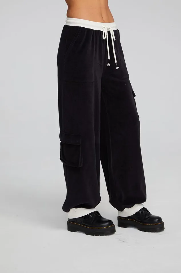 Womens Chaser Brand Bottoms Raquel Shadow Black Joggers