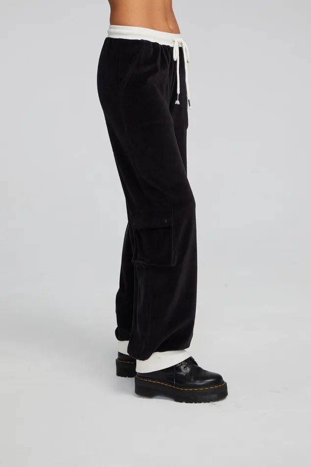 Womens Chaser Brand Bottoms Raquel Shadow Black Joggers