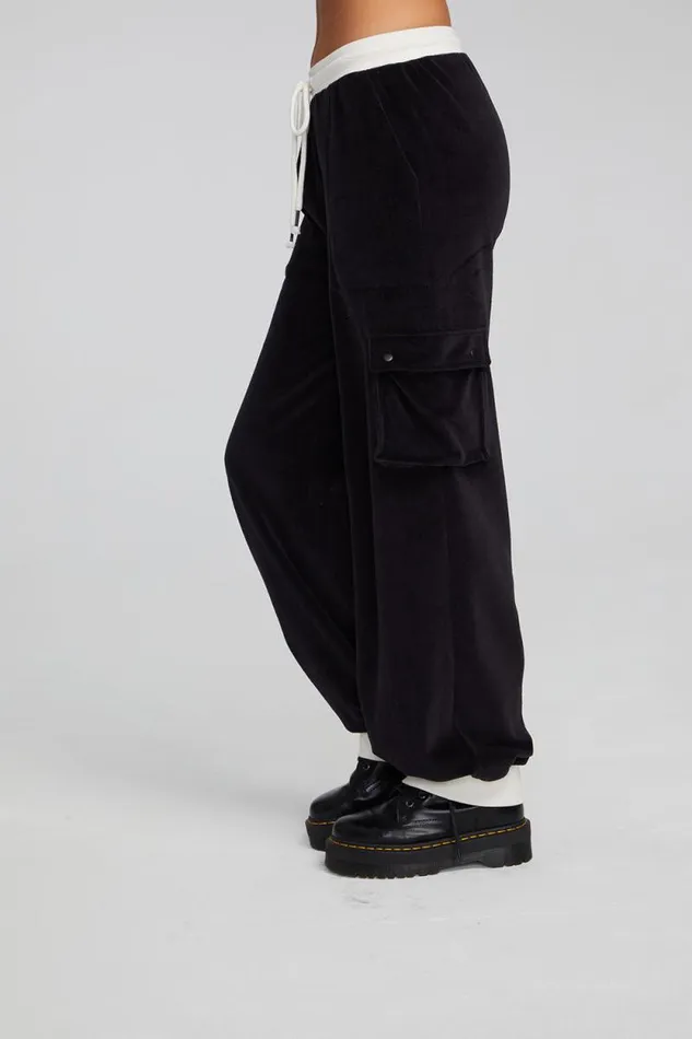 Womens Chaser Brand Bottoms Raquel Shadow Black Joggers