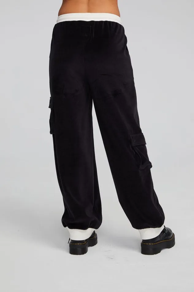 Womens Chaser Brand Bottoms Raquel Shadow Black Joggers