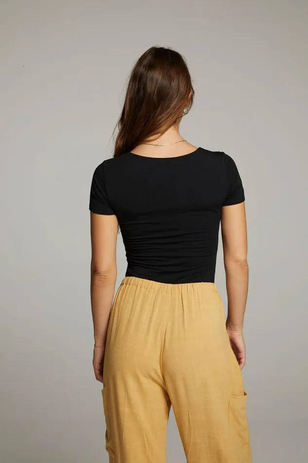 Womens Chaser Brand Bottoms River True Black Bodysuit