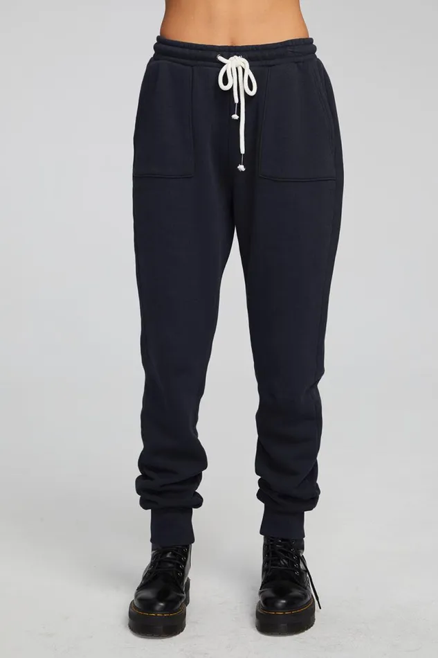 Womens Chaser Brand Bottoms Tessa Shadow Black Jogger