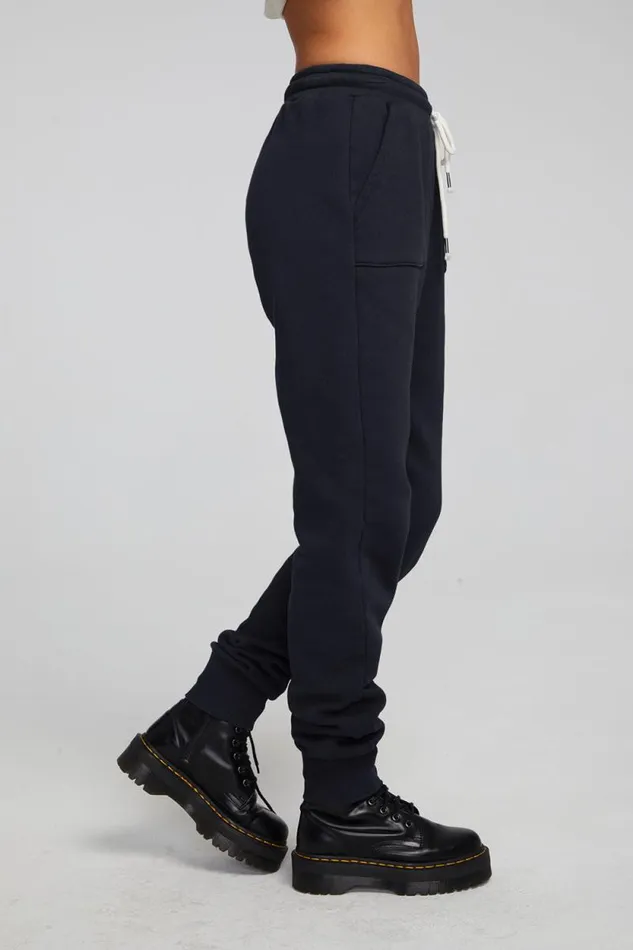 Womens Chaser Brand Bottoms Tessa Shadow Black Jogger