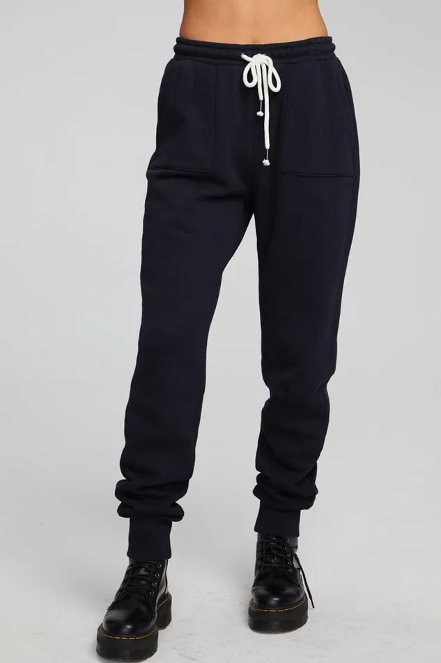 Womens Chaser Brand Bottoms Tessa Shadow Black Jogger