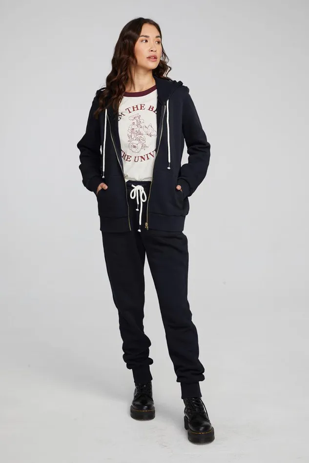 Womens Chaser Brand Bottoms Tessa Shadow Black Jogger