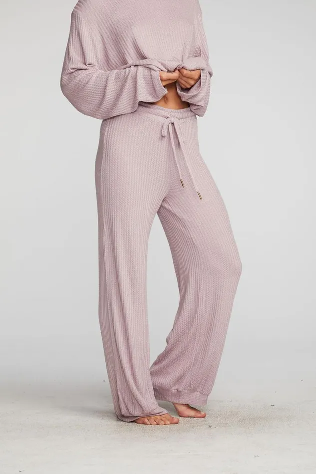 Womens Chaser Brand Bottoms Thermal Waffle Blouson Hem Joggers