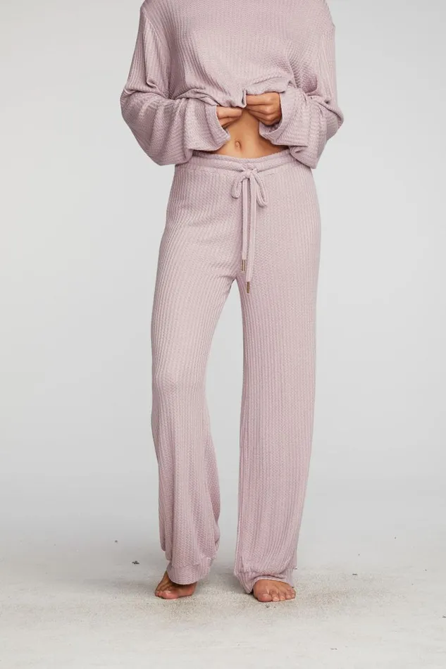 Womens Chaser Brand Bottoms Thermal Waffle Blouson Hem Joggers