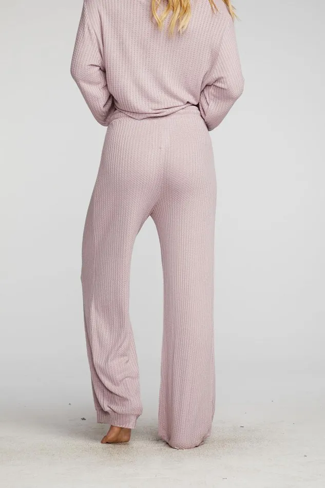 Womens Chaser Brand Bottoms Thermal Waffle Blouson Hem Joggers