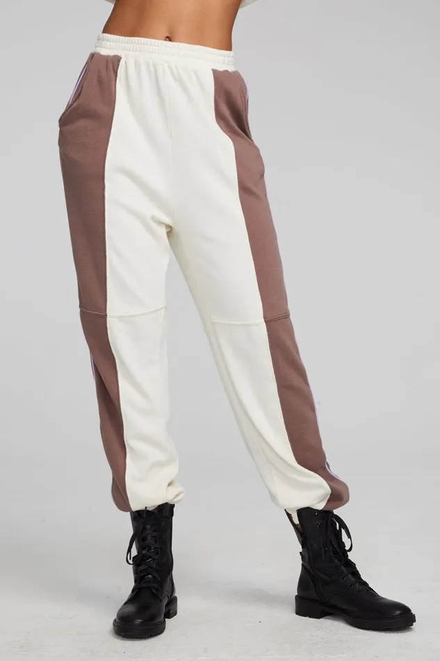 Womens Chaser Brand Bottoms Yale Deep Taupe And Almond Jogger