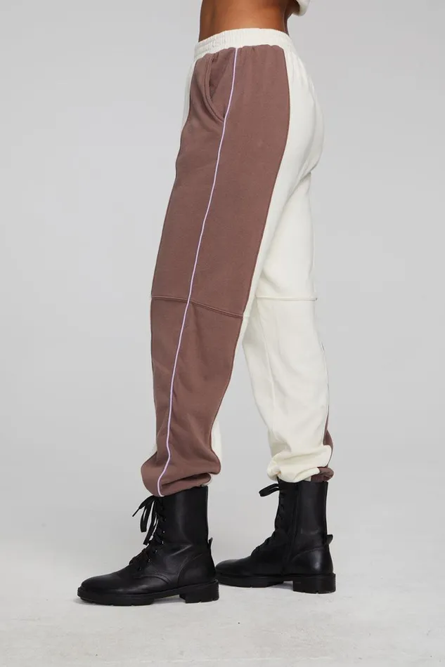 Womens Chaser Brand Bottoms Yale Deep Taupe And Almond Jogger