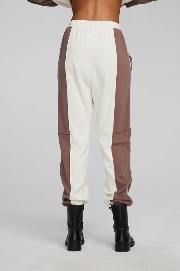 Womens Chaser Brand Bottoms Yale Deep Taupe And Almond Jogger