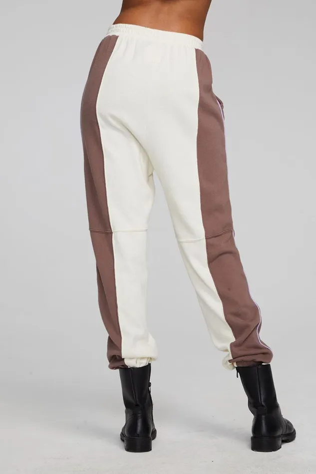 Womens Chaser Brand Bottoms Yale Deep Taupe And Almond Jogger