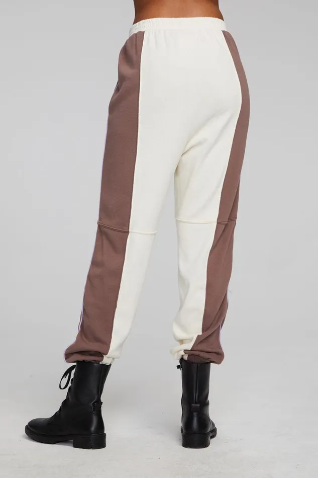 Womens Chaser Brand Bottoms Yale Deep Taupe And Almond Jogger