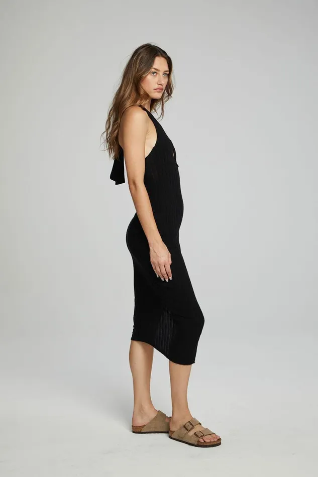 Womens Chaser Brand Dresses Balboa Midi Dress 8211 Black Onyx